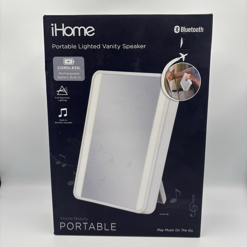 iHome Vanity Mirror with Bluetooth Audio and LED Lighting -